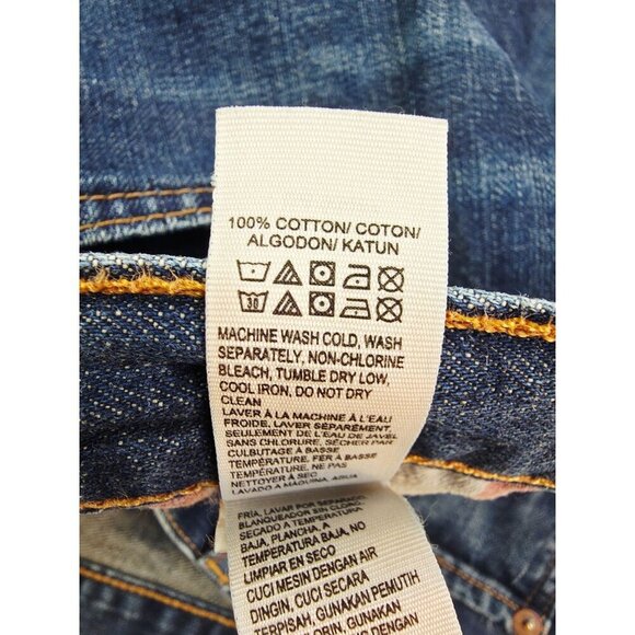Lucky Brand Size 34x34 Mens 221 Original Straight Cotton Logo Blue Denim Jeans - Picture 3 of 13